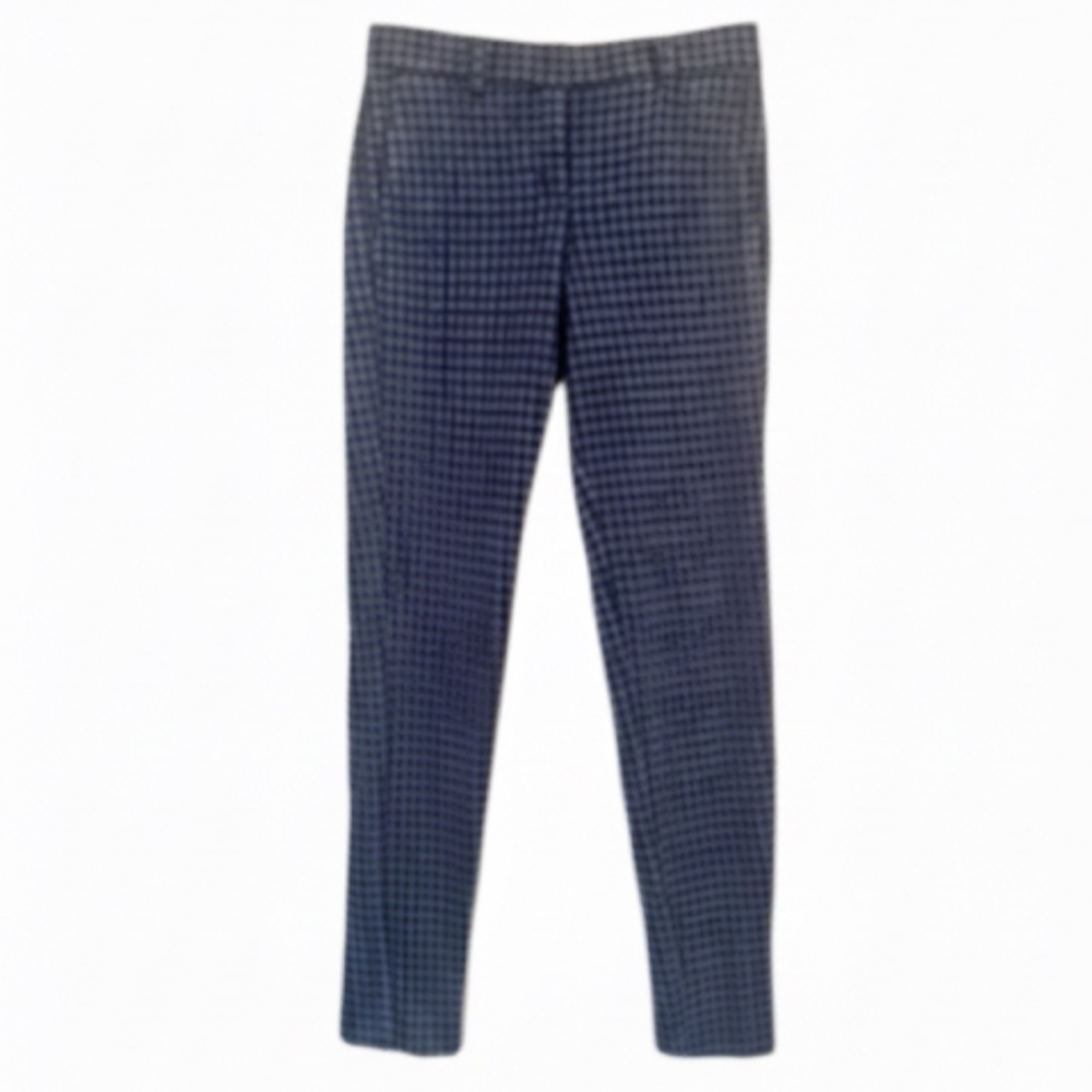Theory “Testra 2” Black, Cream, Navy Jewel Print Stretch Ankle Pant EUC!